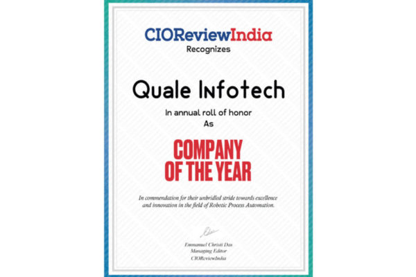 Company of the Year for Excellence and Innovation in the Field of RPA